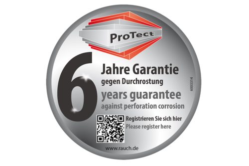 6 Jahre Garantie gegen Durchrosten